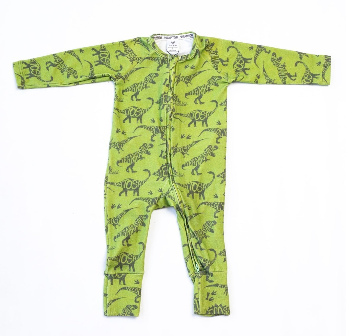 Osito pijama dino verde