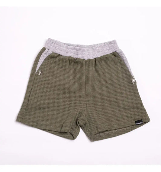 Short waffle verde con gris